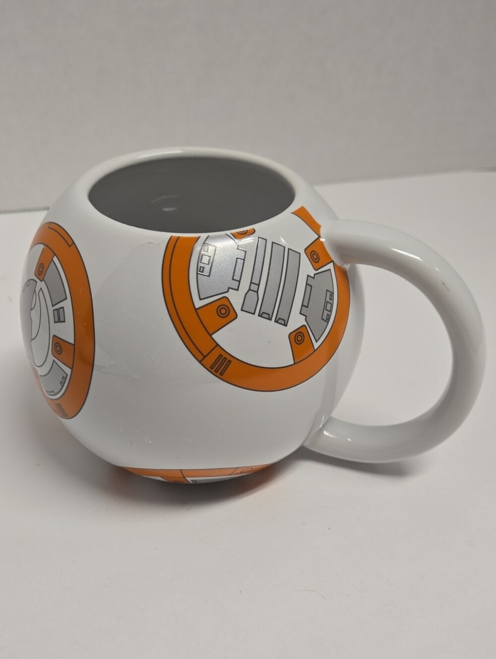 Disney Parks x Star Wars BB-8 Inspired White & Orange Round Ceramic Mug 12oz EUC